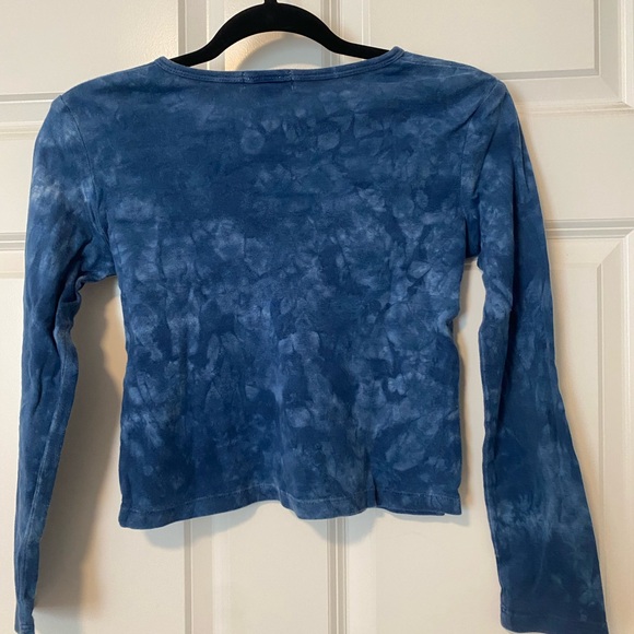 Y2K blue butterfly tie dye cropped top - Picture 2 of 2